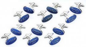 Cufflinks - Oval Blue Father of the Bride